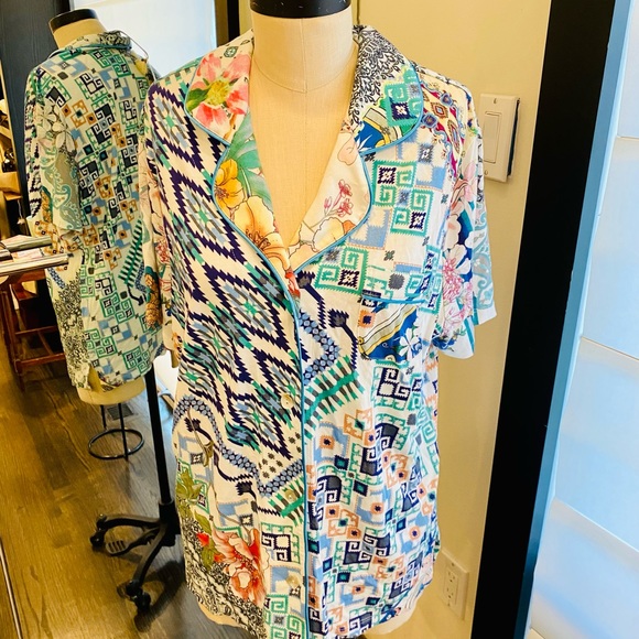 NWT Johnny Was short sleeve Sleep Shirt M - Picture 3 of 5